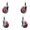 Service Caster 4'' Red Poly Wheel Swivel 3/4'' Expanding Stem Caster Set 2 Brakes, 4PK SCC-EX20S414-PPUB-RED-2-TLB-2-34 - alternate 1